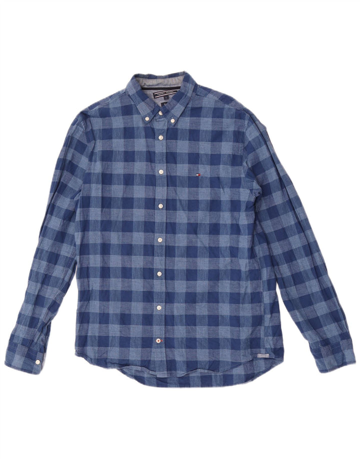 Cămașă pentru bărbați Tommy Hilfiger, cu tăiere obișnuită, mare, albastră, din bumbac
