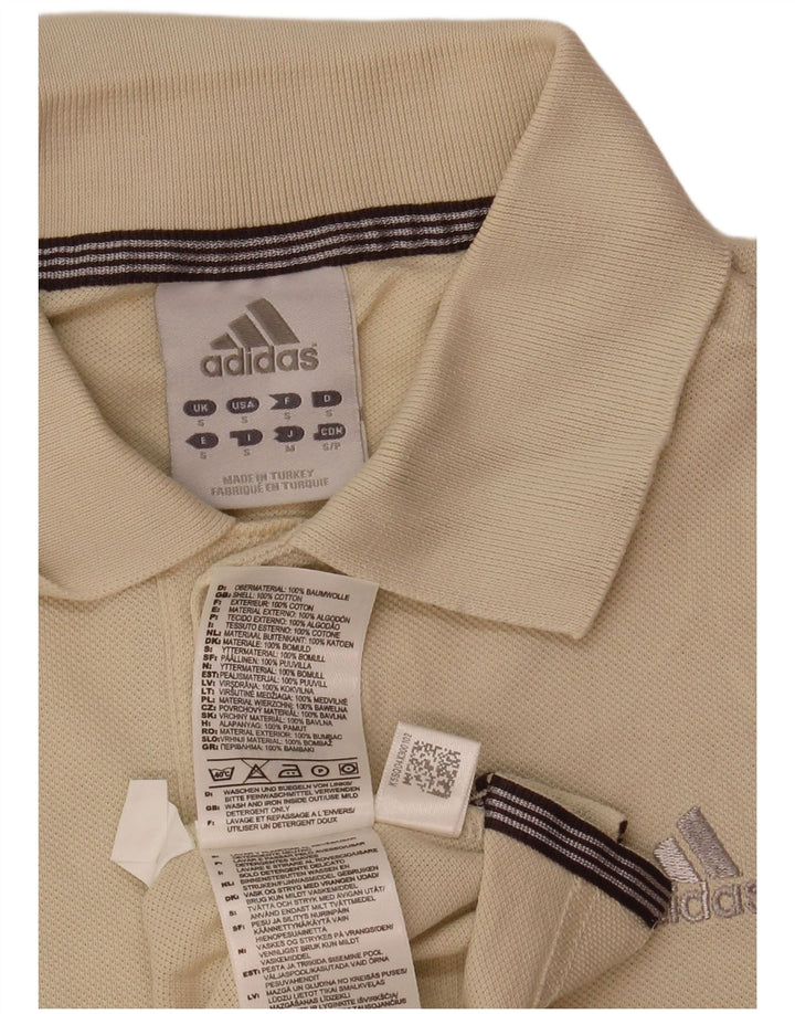 Tricou polo pentru bărbați Adidas mic, bej, bumbac