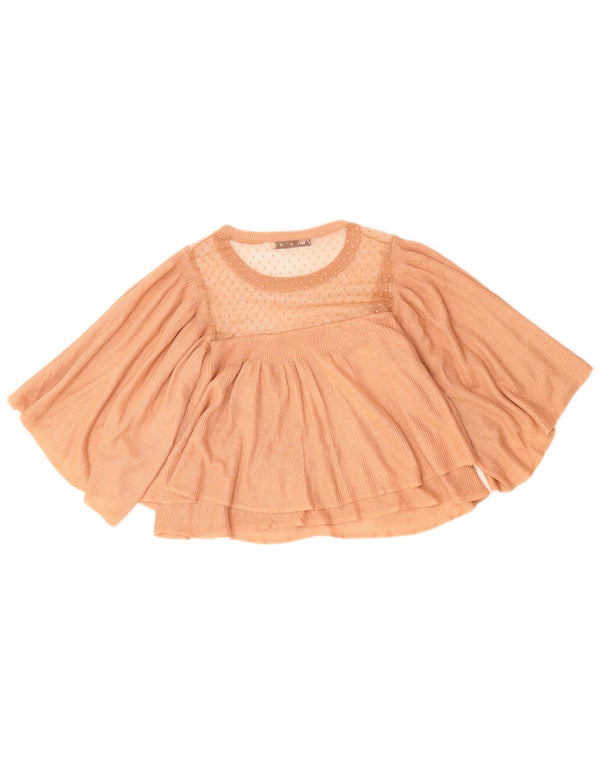 Bluză ZARA pentru femei Crop Knit Top UK 10 Small Brown