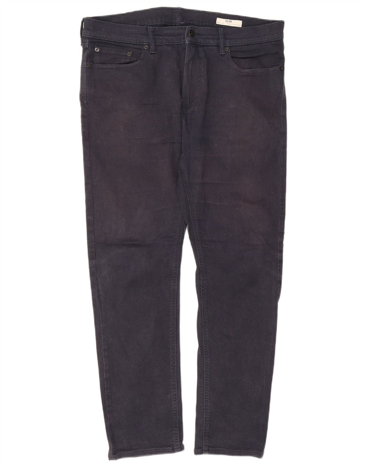 Blugi subțiri pentru femei Marks & Spencer W36 L29 bumbac bleumarin
