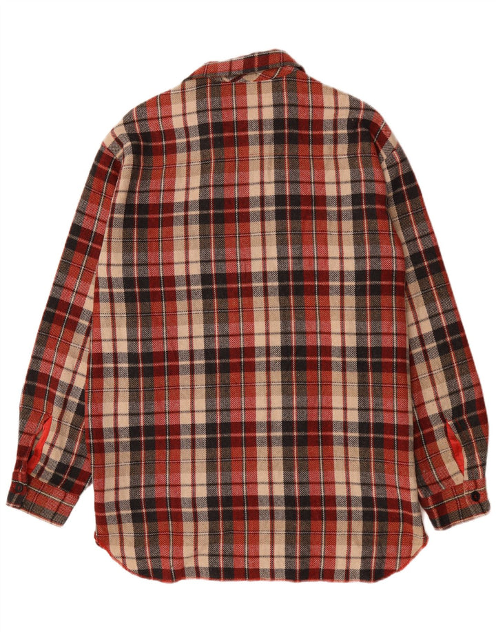 Cămașă supradimensionată pentru femei Benetton, UK 18 XL, poliester cu carouri roșii