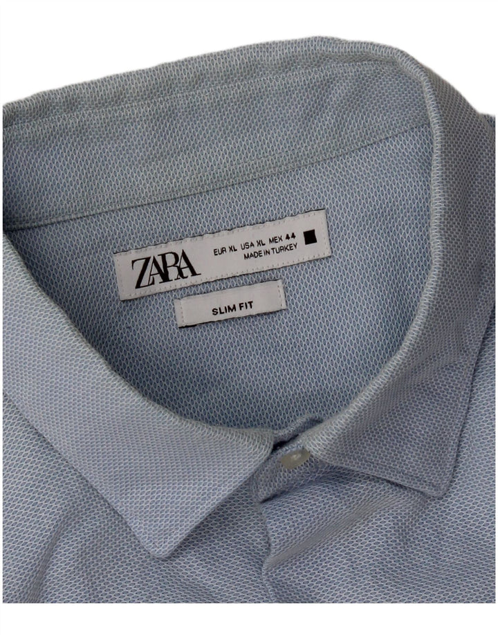 Cămașă Zara bărbați Slim Fit XL Albastru