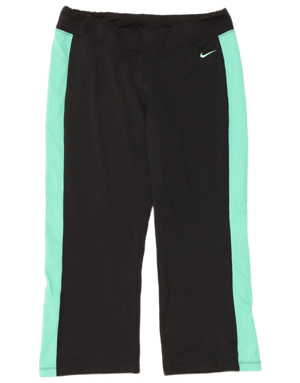 Pantaloni de trening NIKE Capri pentru femei US 12/14, mare, negru, colorblock