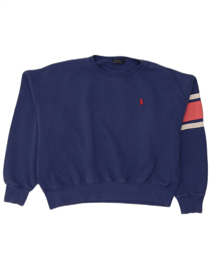 Pulover cu grafic pentru femei Polo Ralph Lauren, UK 14, albastru mediu