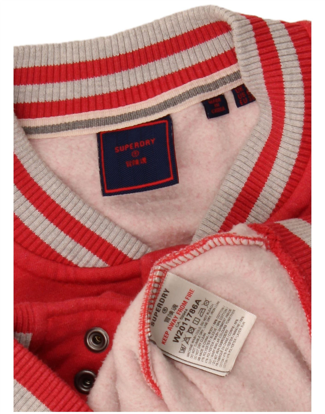 Jachetă Varsity pentru femei Superdry UK 10 mic, roșu, bumbac color bloc