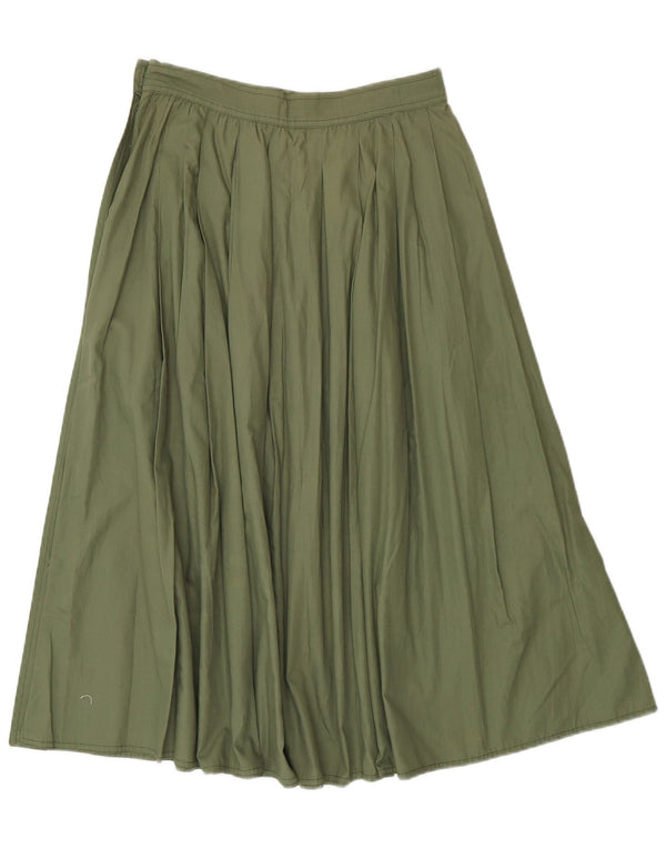 Fusta A-Line plisată cu talie înaltă pentru femei Penny Black UK 12 Medium W26 Verde