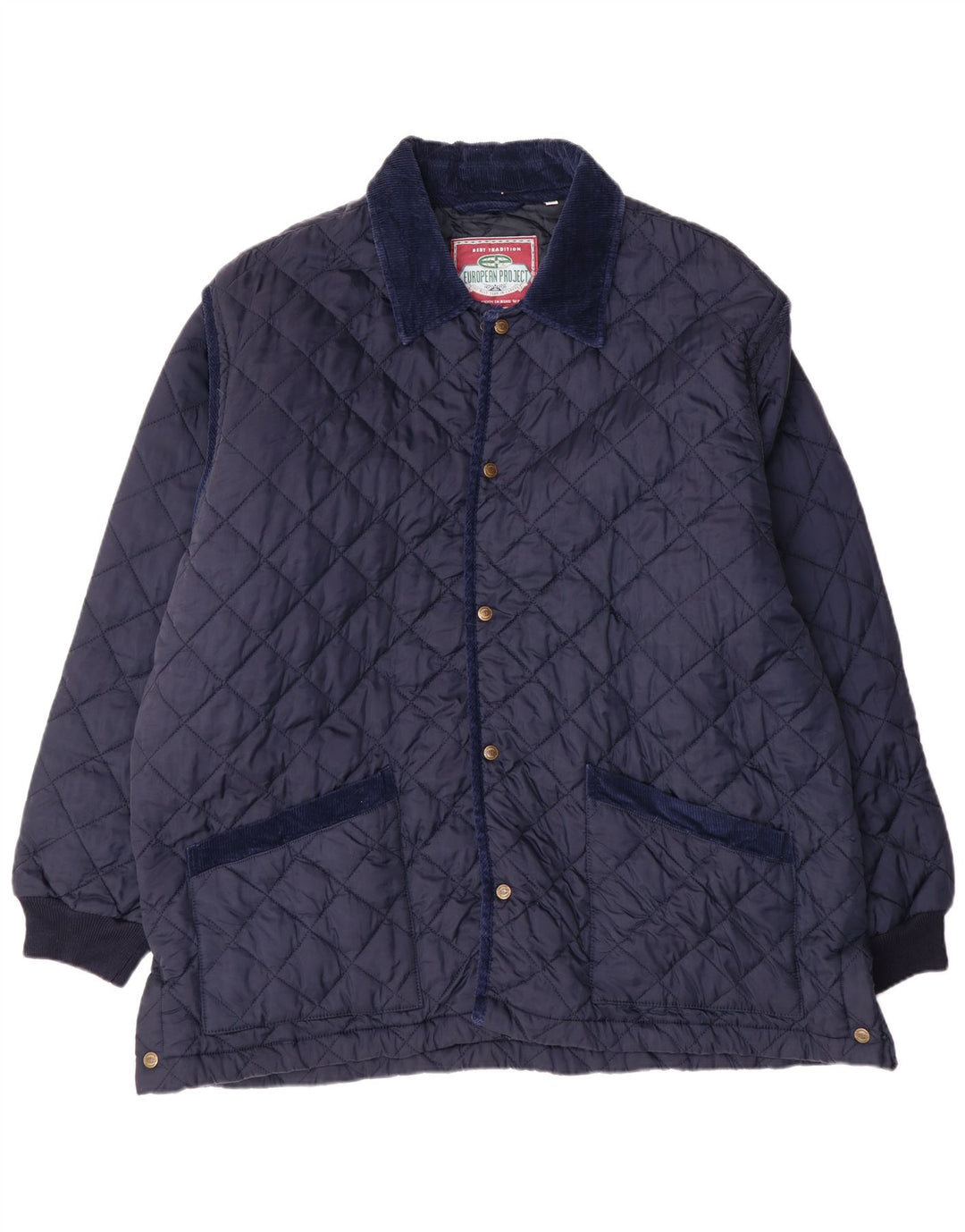 Jachetă matlasată pentru bărbați European Project UK 44 2XL Nailon bleumarin