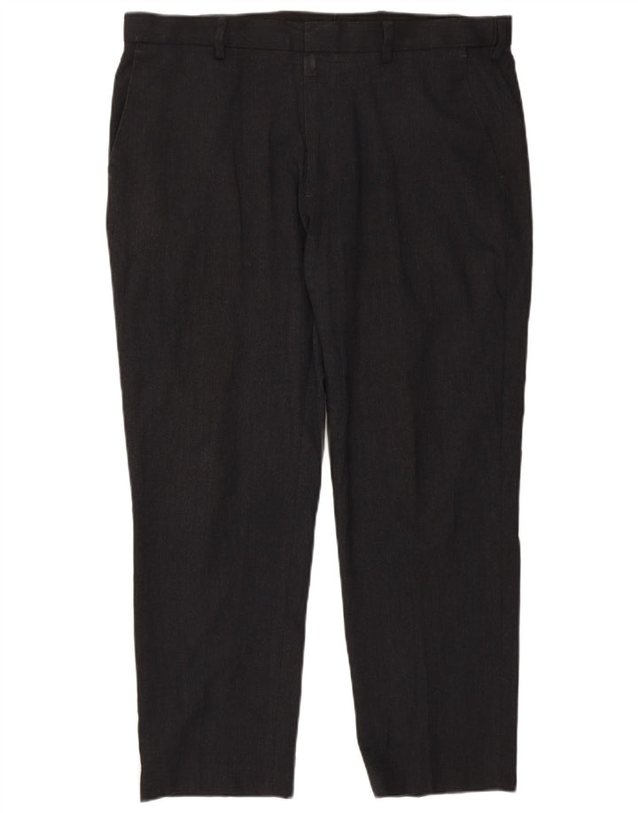 Pantaloni chino pentru bărbați Marks & Spencer, cu ajustare normală, L38 L29, poliester negru