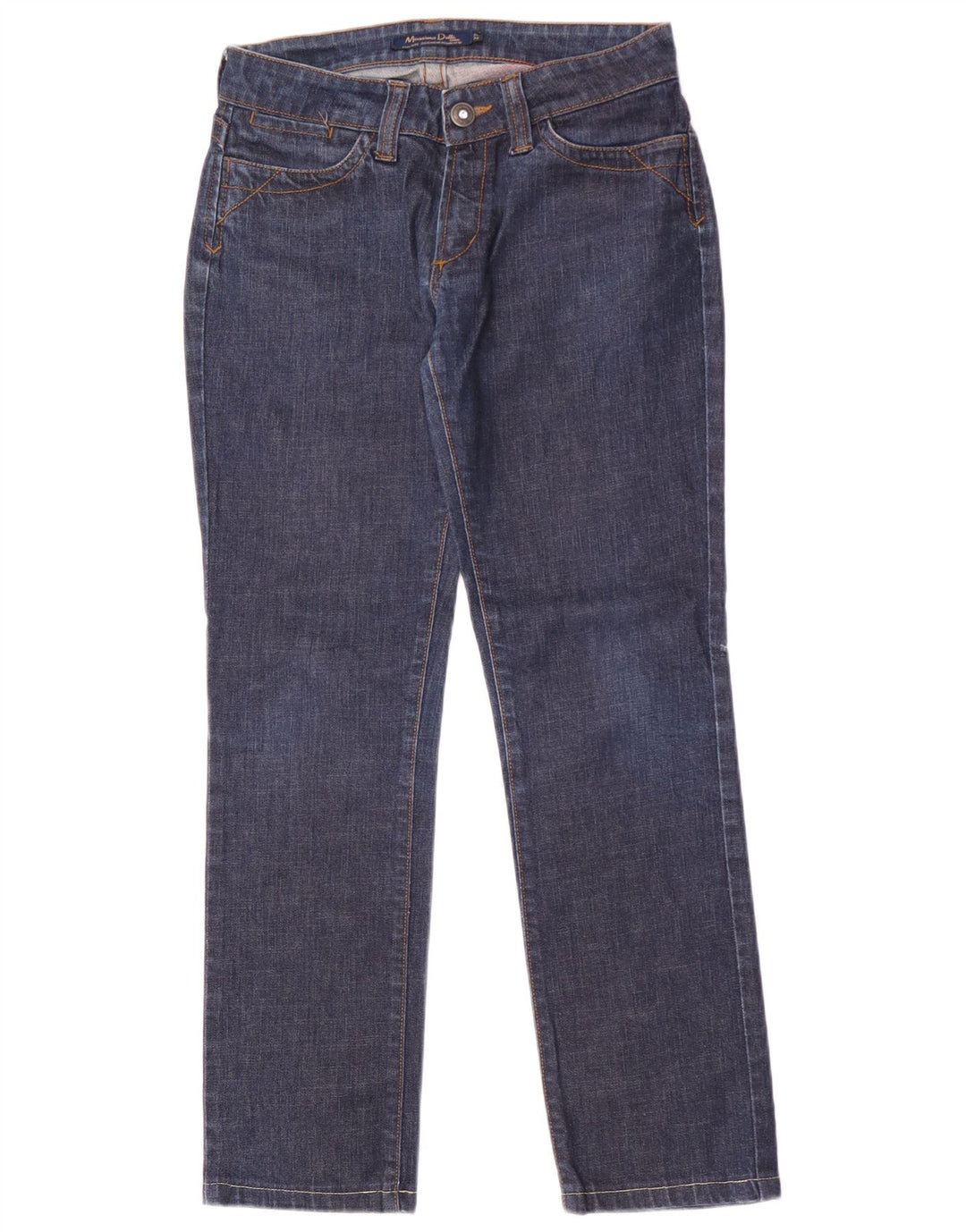 Blugi drepti Massimo Dutti pentru femei W27 L29 bumbac bleumarin