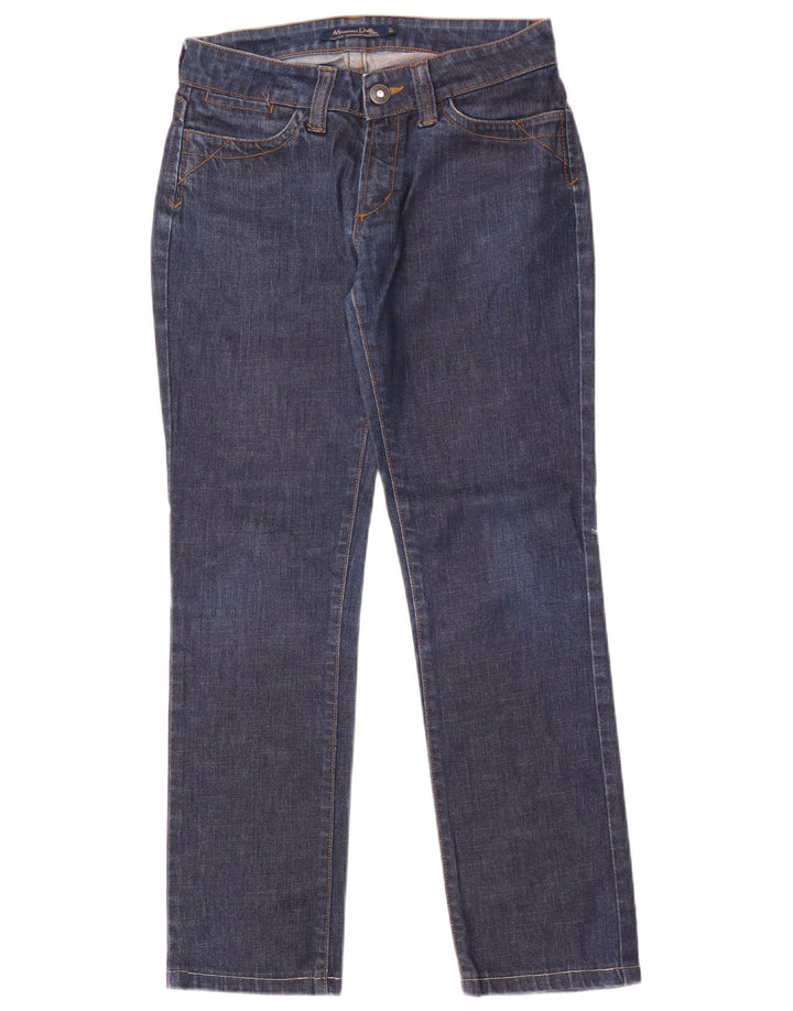 Blugi drepti Massimo Dutti pentru femei W27 L29 bumbac bleumarin