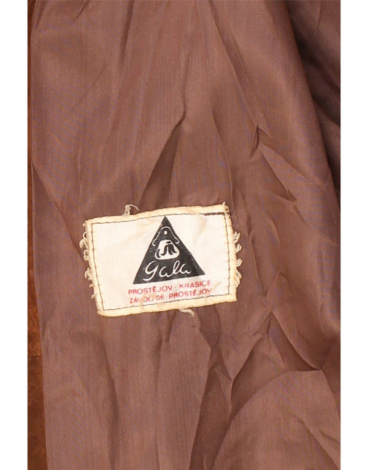 GALA Womens 2 Button Suede Blazer Jacket UK 12 Medium Brown
