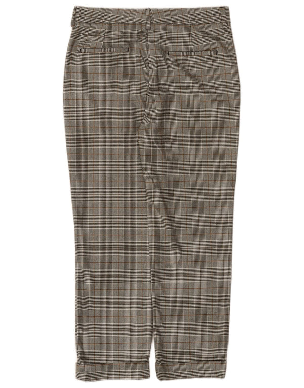 Pantaloni de costum drepți cu talie înaltă pentru femei Zara EU 36 XS L26 L25, gri, carouri