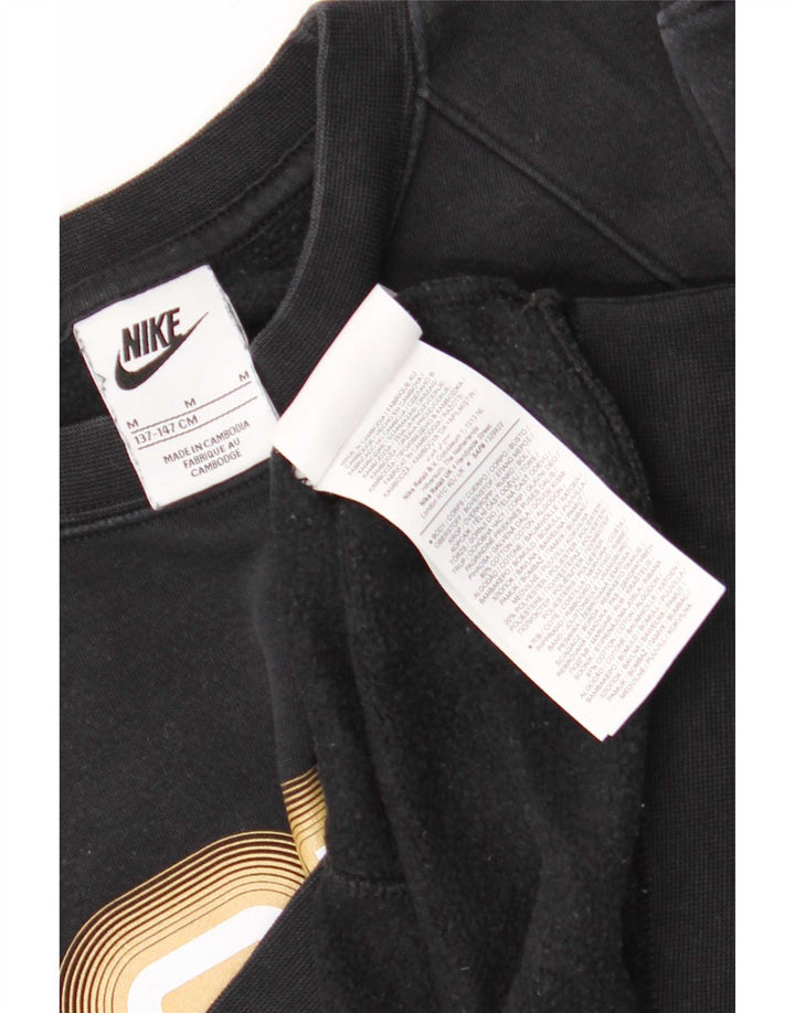 Pulover Nike pentru băieți grafic 10-11 ani bumbac negru mediu