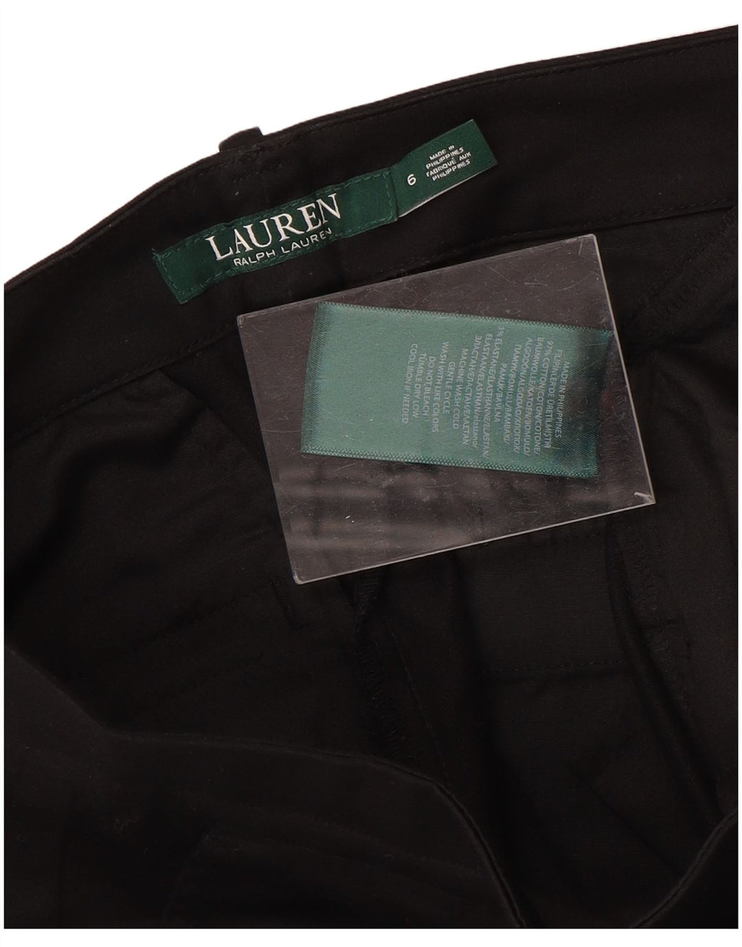RALPH LAUREN Pantaloni chino subțiri pentru femei US 6 Medium W32 L26 Bumbac negru
