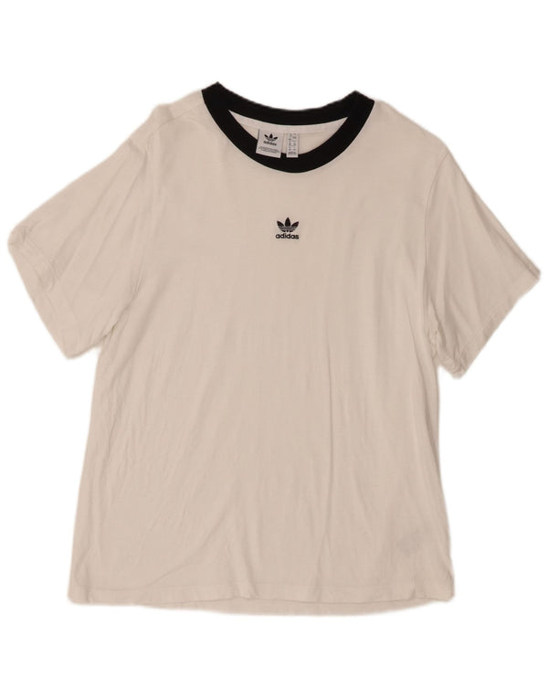 Tricou Adidas pentru femei Top UK 12 Medium White Colorblock Bumbac
