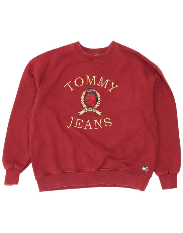 Hanorac grafic pentru bărbați Tommy Hilfiger Pulover XL bumbac maro