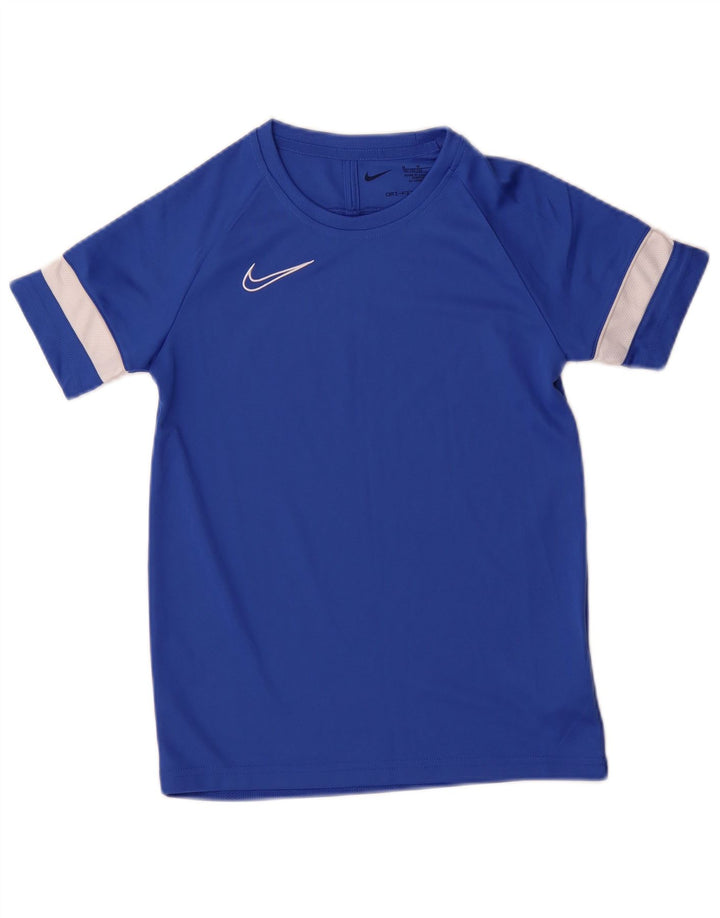 Tricou Nike Dri Fit pentru băieți Top 10-11 ani, albastru mediu, poliester color bloc