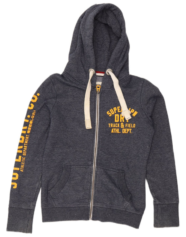 Pulover Superdry pentru damă, cu fermoar și grafic, bumbac, albastru marin, UK 10