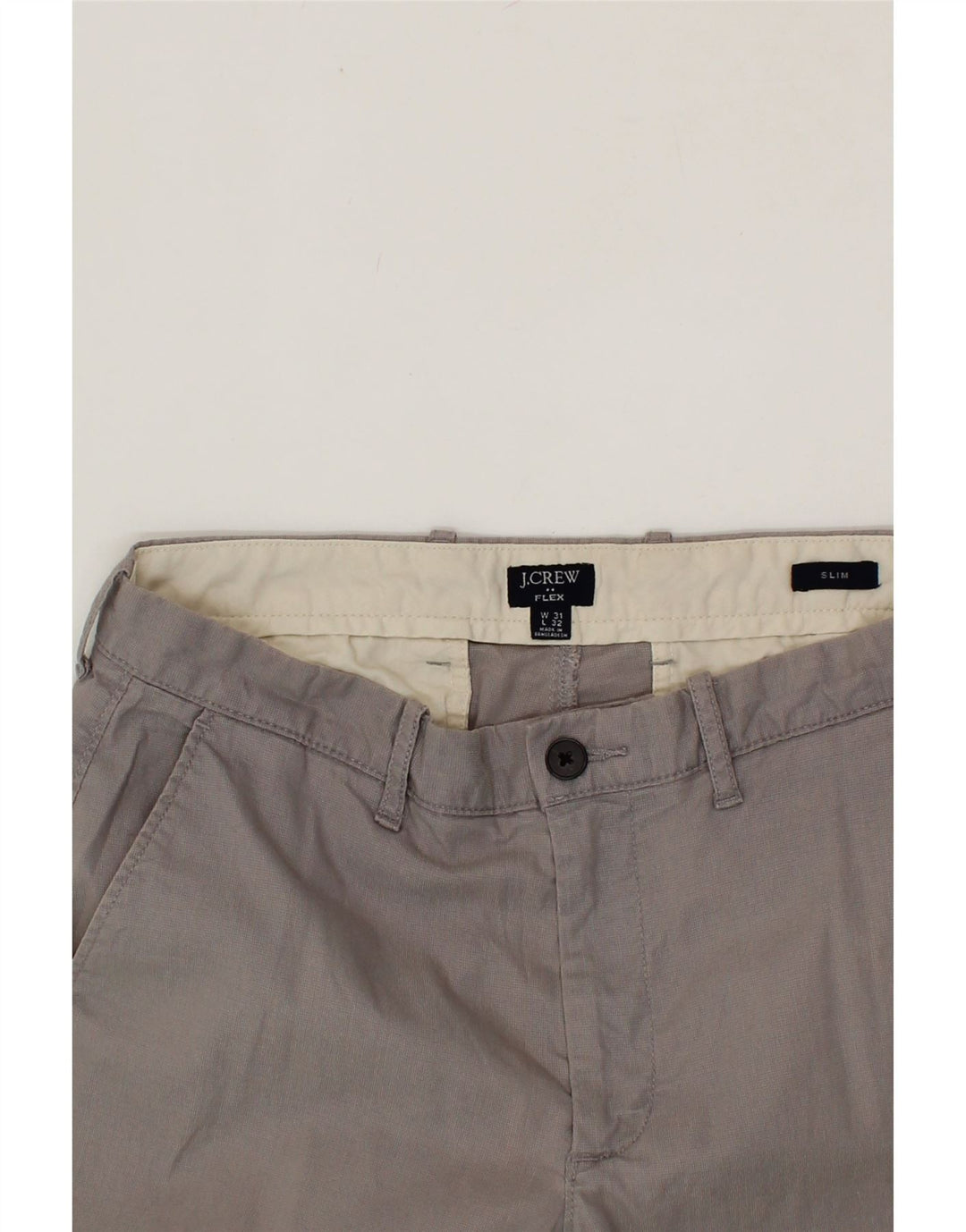 J. CREW Mens Flex Slim Chino Trousers W31 L32 Grey Cotton Vintage J. Crew and Second-Hand J. Crew from Messina Hembry 