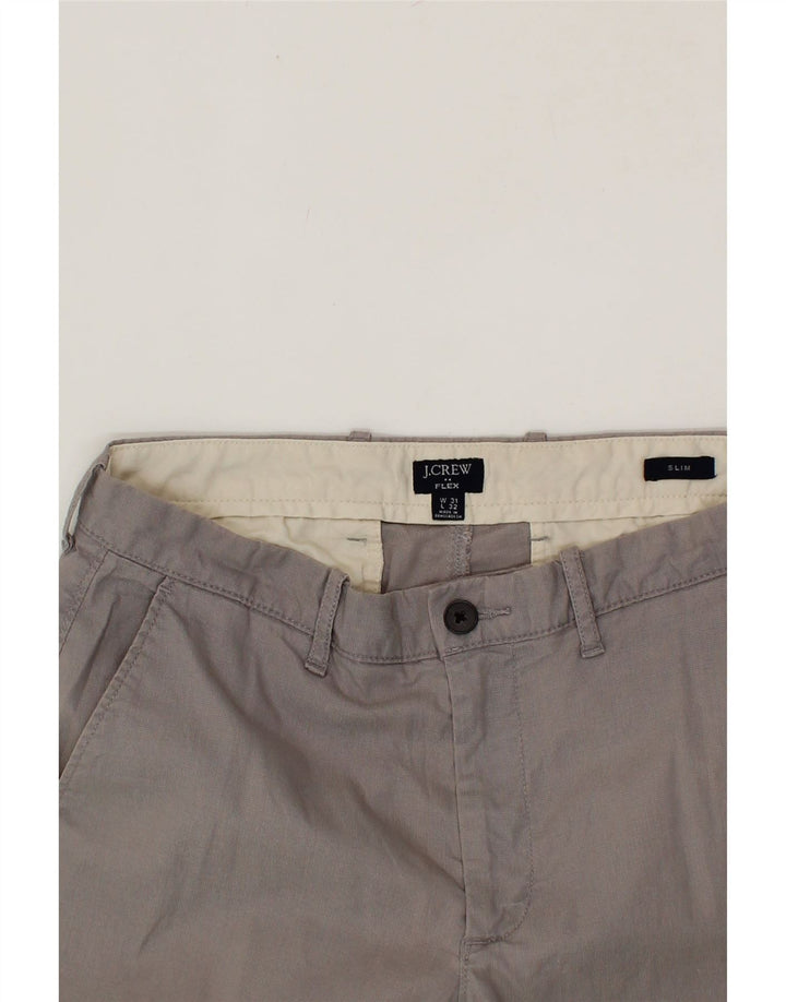 J. CREW Mens Flex Slim Chino Trousers W31 L32 Grey Cotton Vintage J. Crew and Second-Hand J. Crew from Messina Hembry 