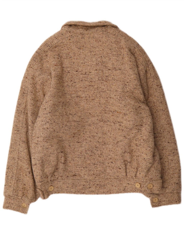 Bomber pentru bărbați VINTAGE UK 38 Medium Bej Lână cu pete