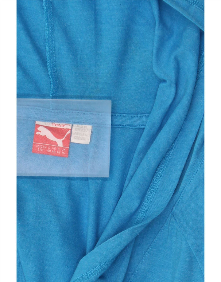 Top cu glugă pentru femei PUMA cu mânecă lungă UK 14 Large Blue