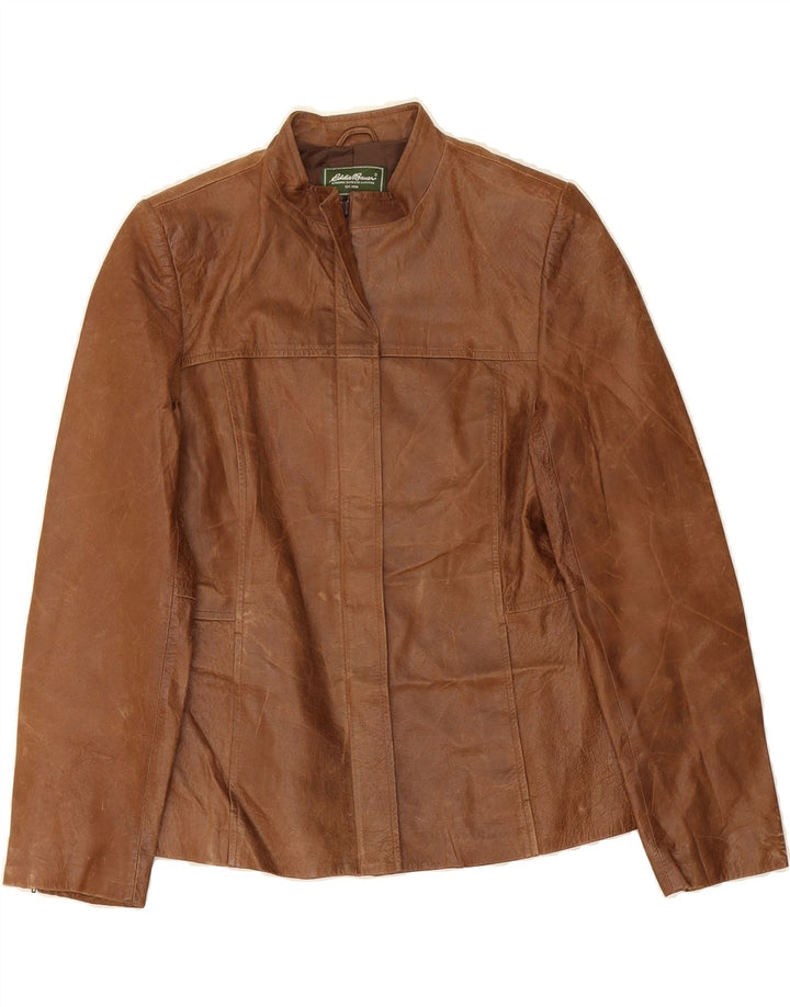 EDDIE BAUER Womens Petite Leather Jacket UK 6 XS Brown Vintage Eddie Bauer and Second-Hand Eddie Bauer from Messina Hembry 