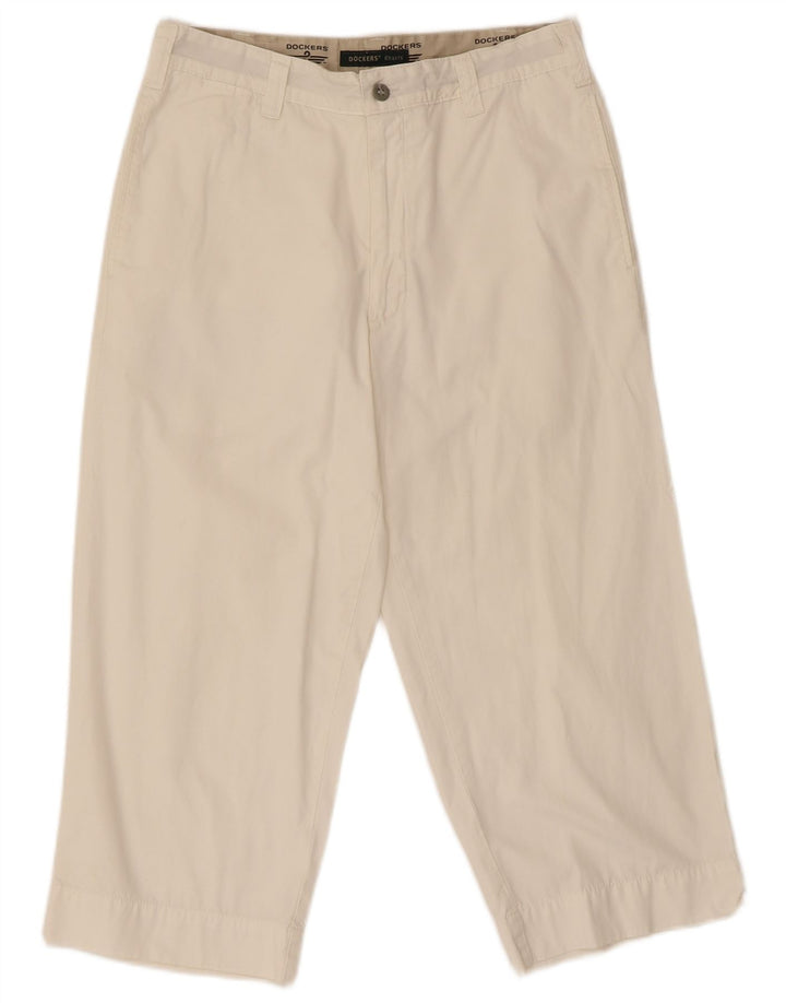 Pantaloni Capri drepti Dockers pentru femei W31 L22 alb catifelat