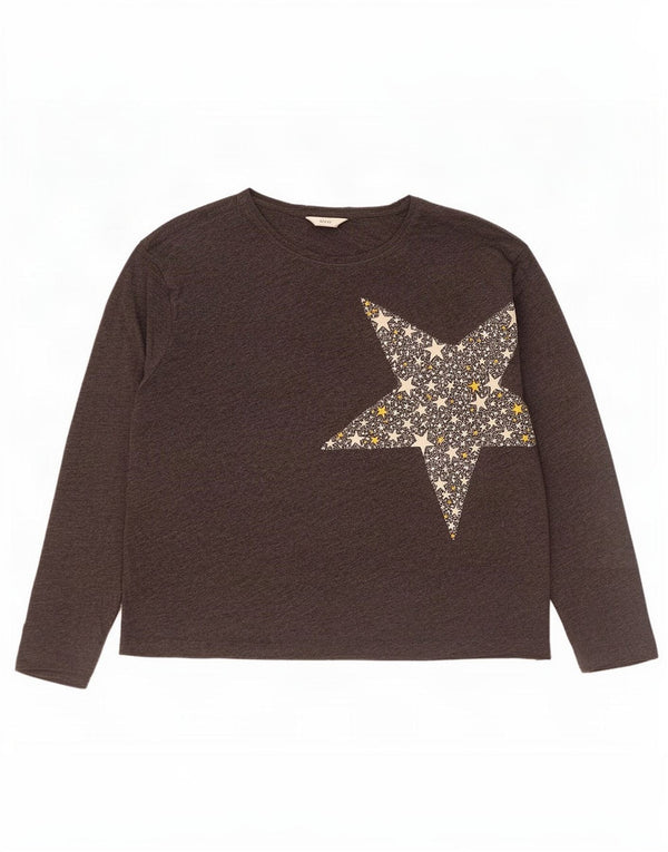 Top cu grafic supradimensionat pentru femei Marks & Spencer cu mânecă lungă UK 18 XL gri