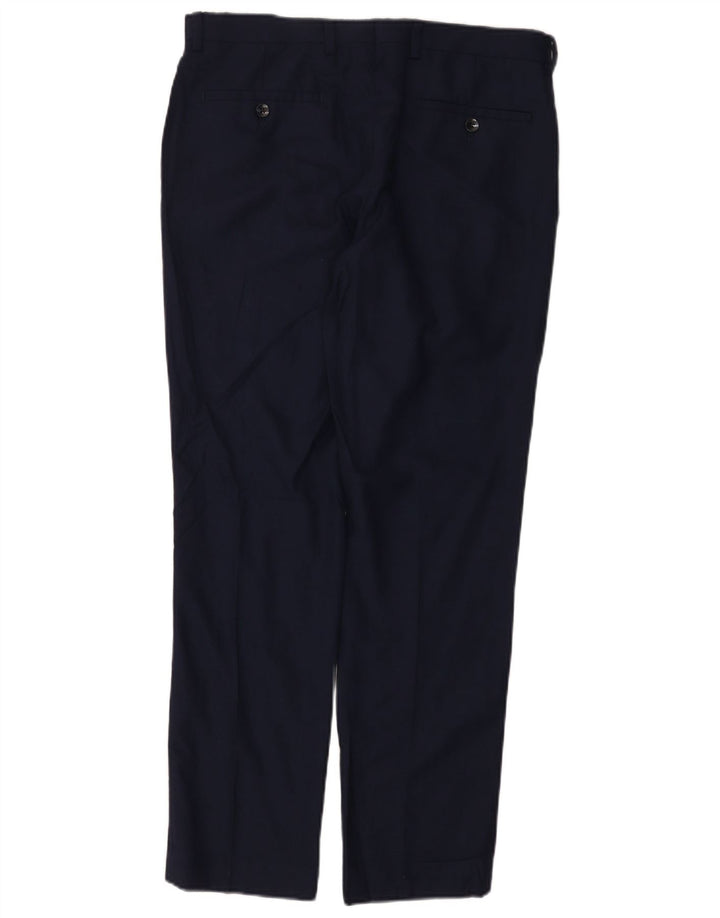 Pantaloni de costum pentru bărbați Dkny, cu tăiere obișnuită, L32 L30 Lână bleumarin