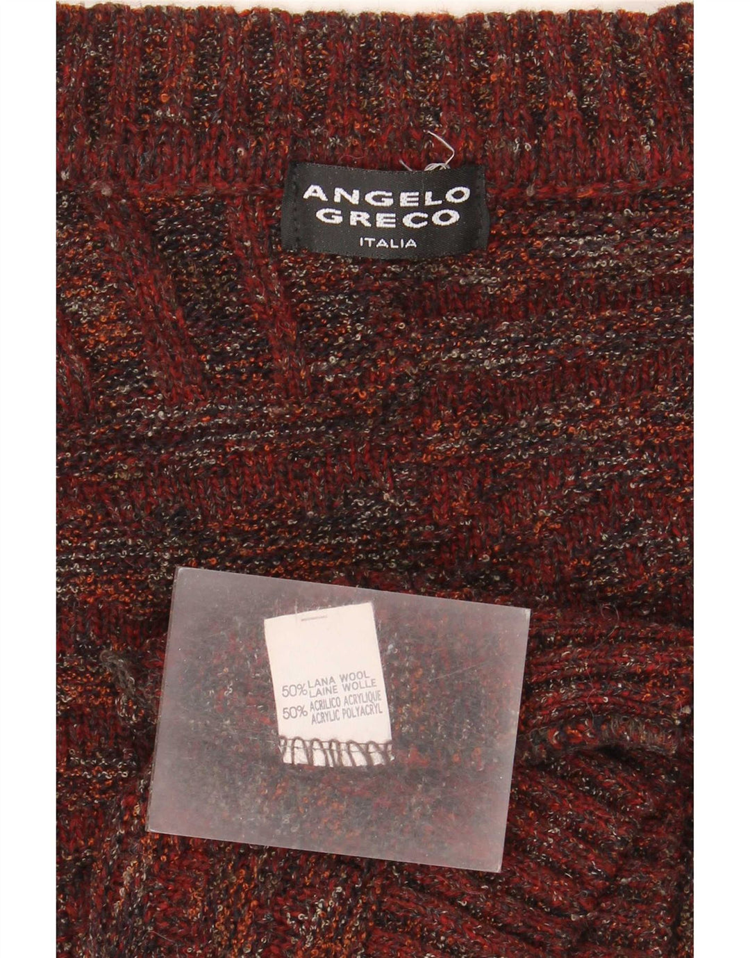 Pulover cardigan pentru bărbați Angelo Greco, lână cu pete burgundy
