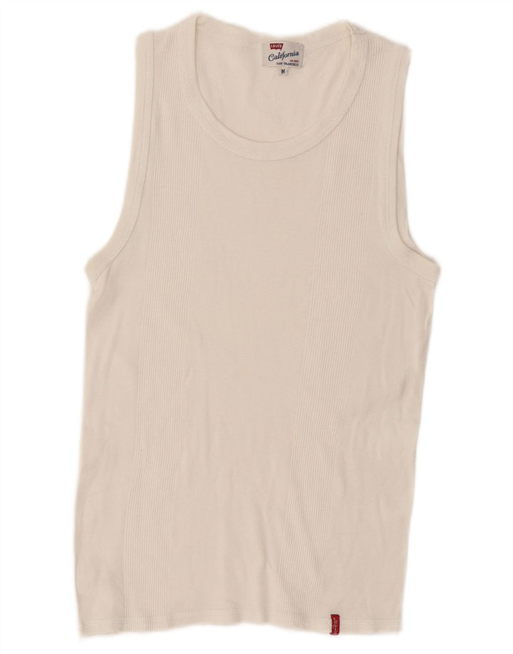 LEVI'S Womens Vest Top UK 14 Medium White