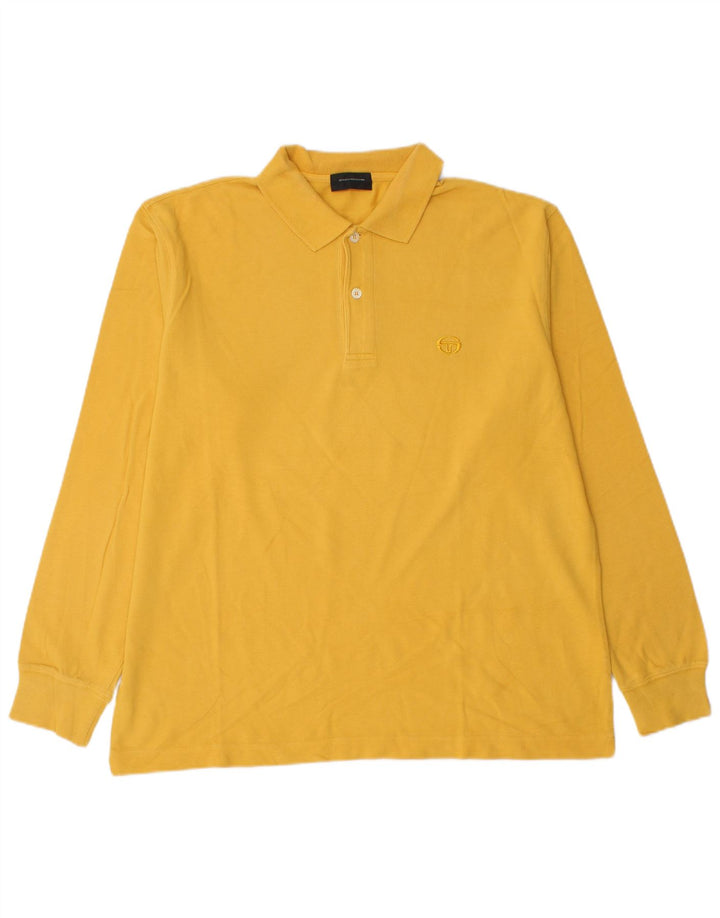 Sergio Tacchini Polo cu mânecă lungă pentru bărbați IT 48 Bumbac galben mediu
