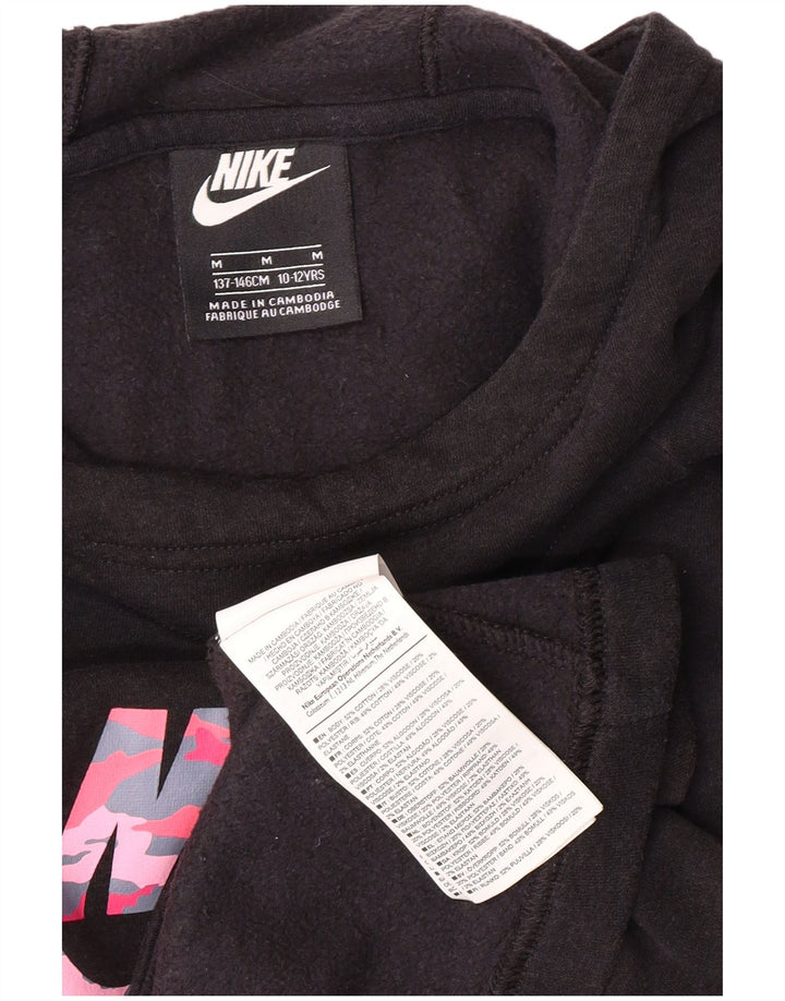 Pulover NIKE Fete Graphic Hoodie 10-11 ani Bumbac mediu negru