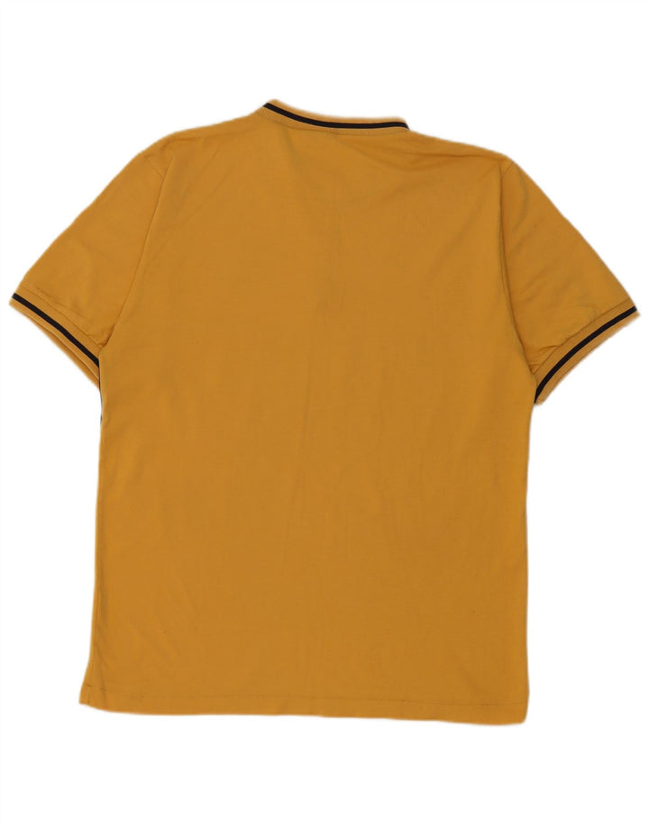 Tricou Levi's pentru bărbați, cu fermoar, cu gât, din bumbac, galben mediu, bloc de culoare