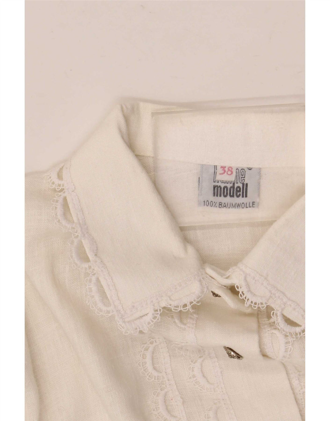 Bluză cămașă pentru femei Hanne Modell EU 38 Bumbac Floral Alb Mediu