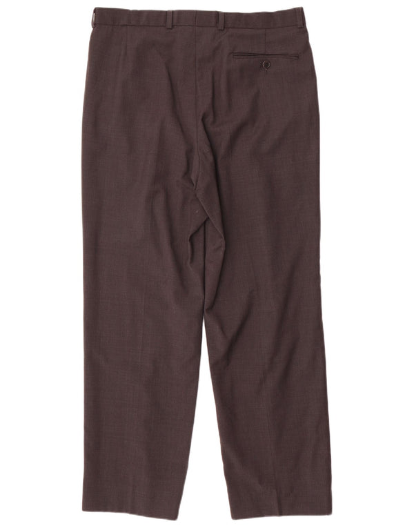 Marks & Spencer Mens Pegged Suit Trousers W34 L29 Grey Wool