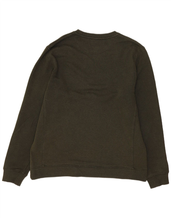 Hanorac cu grafic Lyle & Scott pentru bărbați, bumbac mediu kaki