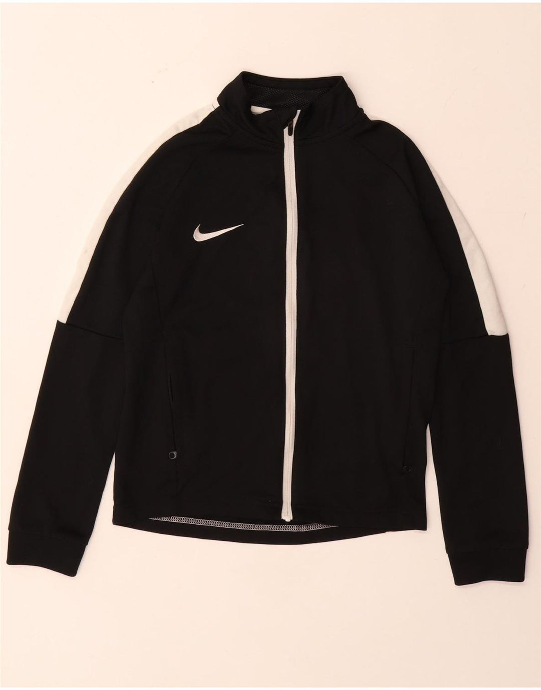 Jachetă de trening NIKE Dri Fit pentru băieți 8-9 ani, negru, color block