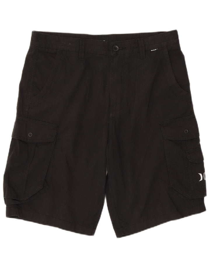 Pantaloni scurți cargo Hurley pentru bărbați W32, bumbac mediu negru