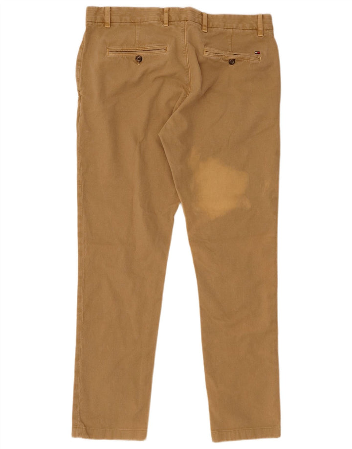 TOMMY HILFIGER Pantaloni chino slim pentru bărbați L34 L28 bumbac bej