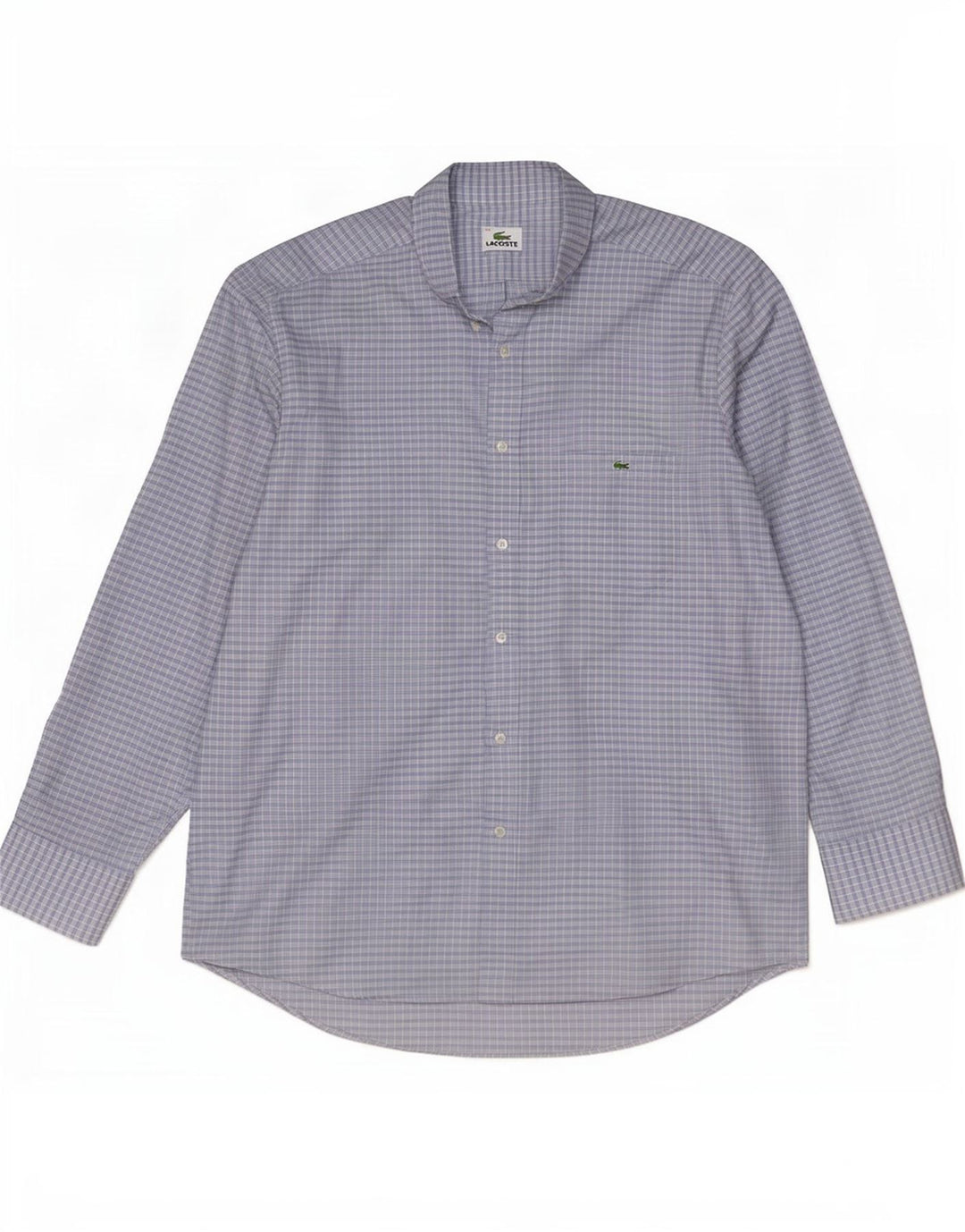 Cămașă pentru bărbați Lacoste Mărimea 44 XL Bumbac Vichy albastru