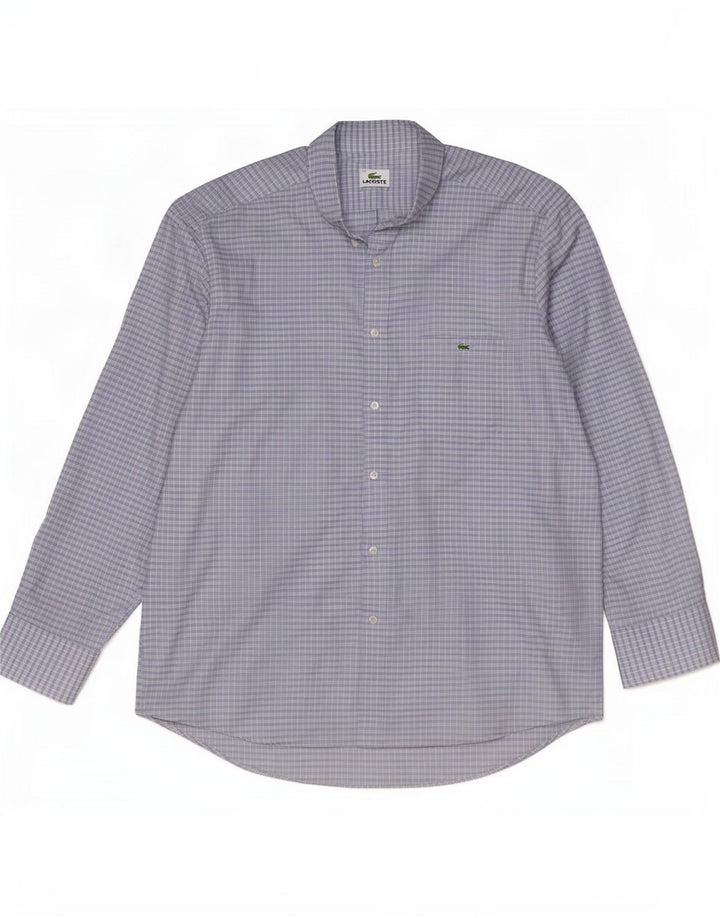 Cămașă pentru bărbați Lacoste Mărimea 44 XL Bumbac Vichy albastru