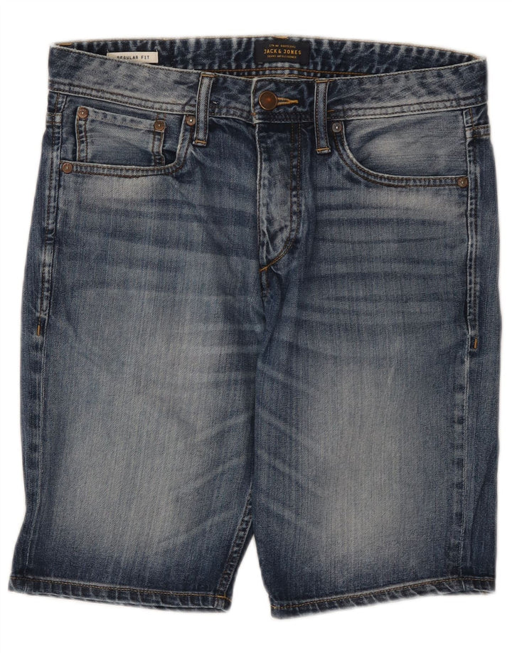 Pantaloni scurți din denim Jack & Jones, pentru bărbați, cu tăiere obișnuită, mici W32, bumbac albastru