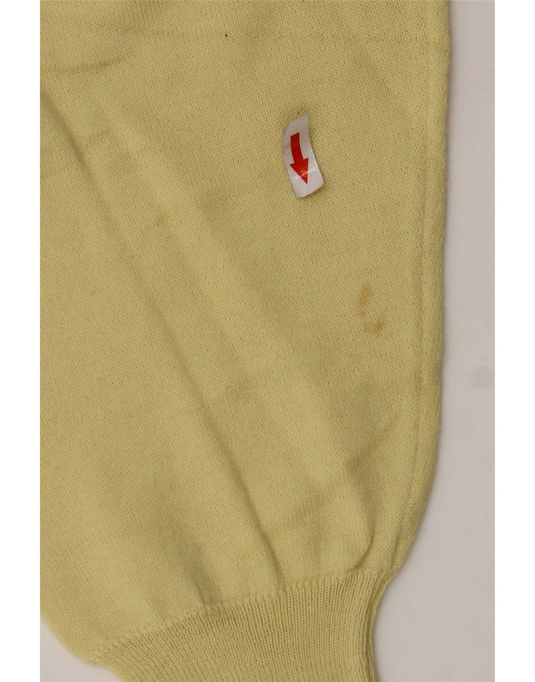 Pulover vintage pentru bărbați cu decolteu în V, galben mare