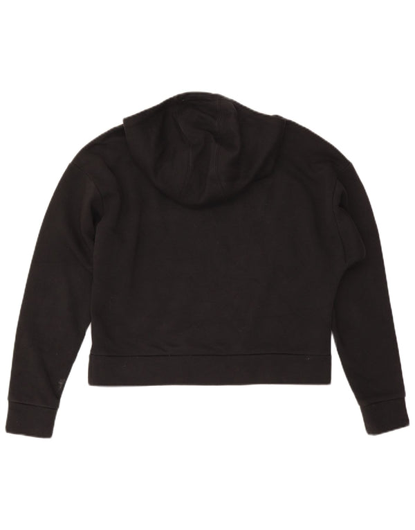 Adidas Boys Crop Hoodie Jumper 13-14 Years Black Cotton