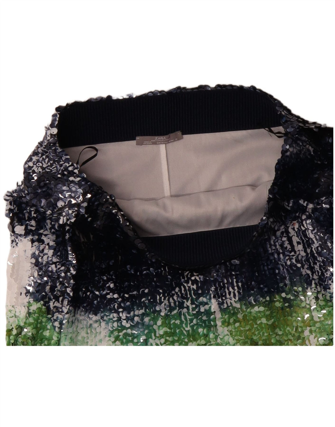Fusta Dreaptă Femei ZARA Mediu W28 Poliester Colorblock Multicolor