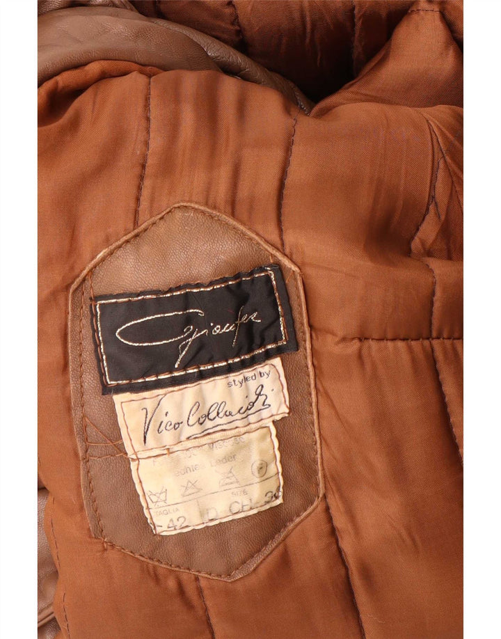 Geaca de piele vintage pentru femei IT 42 piele maro medie