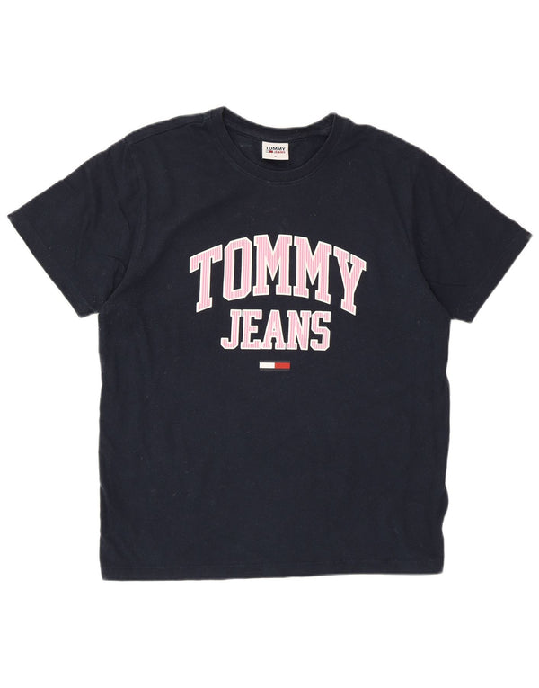 TOMMY HILFIGER Tricou cu grafic pentru femei Top UK 14 Medium Bleumarin Bumbac