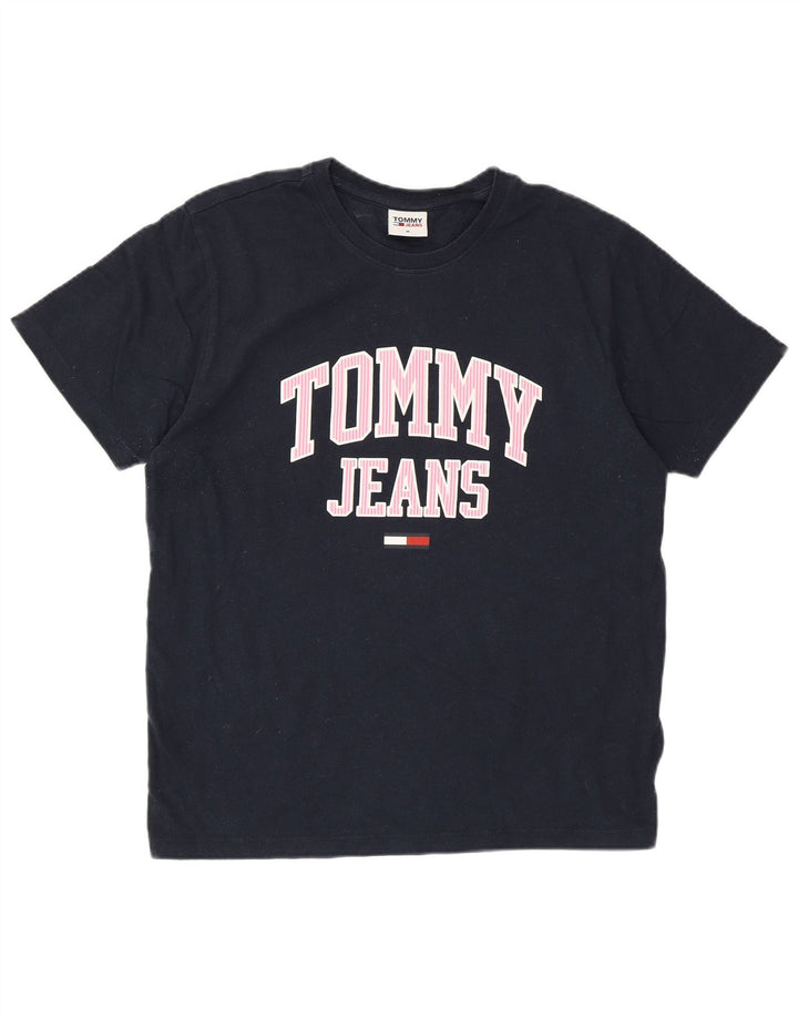 TOMMY HILFIGER Tricou cu grafic pentru femei Top UK 14 Medium Bleumarin Bumbac